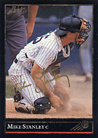 Mike Stanley Autographed / Signed 1992 Leaf Gold Edition Card #367 Texas Rangers