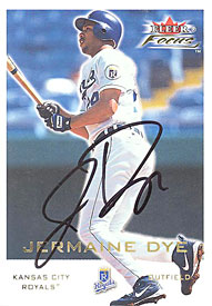 Jermaine Dye Autographed / Signed 2001 Fleer Focus Card #182 - Kansas City Royals