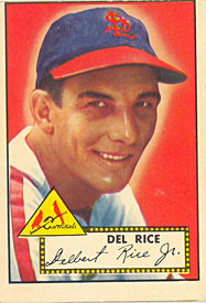 Del Rice Topps Baseball Card