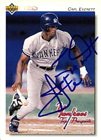 Carl Everett Autographed / Signed Upper Deck 1992 Card #155 New York Yankees