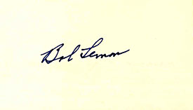 Bob Lemon Autographed / Signed 3x5 Card