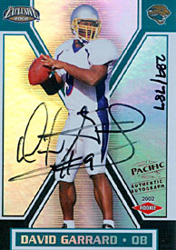 David Garrard Autographed / Signed 2002 Pacific No.289/787 Rookie Football Card