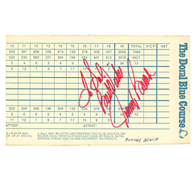 Johnny Bench Autographed / Signed Golf Club Scorecard