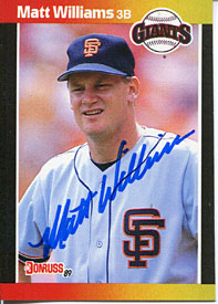 Matt Williams Autographed/Signed 1989 Donruss Card (JSA)