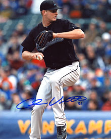 Chirs Volstad Autographed / Signed Pitching 8x10 Photo