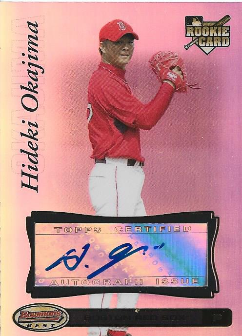 Hideki Okajima Autographed Bowmans Best Rookie Card