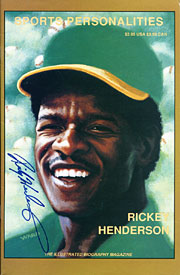 Rickey Henderson Autographed / Signed Sports Personalities Magazine
