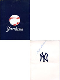 George Steinbrenner Autographed / Signed New York Yankees Menu