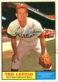 Ted Lepcio Autographed / Signed 1961 Topps Card