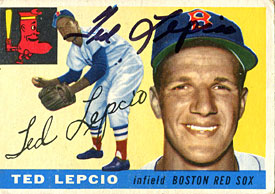 Ted Lepcio Autographed / Signed 1956 Topps Card