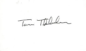 Tom Thibodean Autographed / Signed 3x5 Card