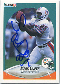 Mark Duper Autographed/Signed 1990 Fleer Card