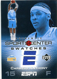 Carmelo Anthony Unsigned 2005 Upper Deck Jersey Card