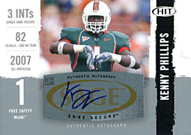 Kenny Phillips Autographed / Signed 2008 Sage Rookie Card