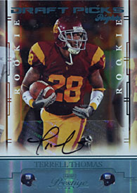 Terrell Thomas Signed 2008 Donruss Rookie Card