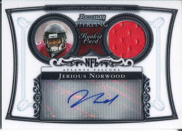 Jerious Norwood Autographed 2006 Bowman Sterling Rookie Jersey Card