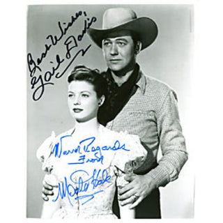 Gail Davis & Monte Hale Autographed Black & White 8x10 Celebrity Photo