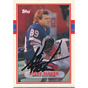 Steve Tasker Autographed 1989 Topps Card #65T