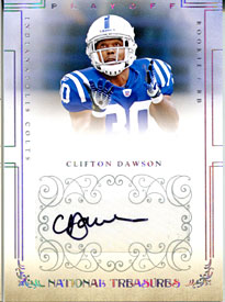 Clifton Dawson Autographed / Signed 2007 National Treasures Playoff Card