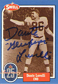 Dante Lavelli Autographed 1988 Swell Hall of Fame Card