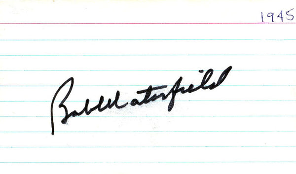 Bob Waterfield Autographed / Signed 3x5 Card
