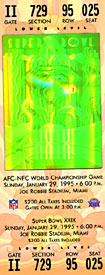Super Bowl 29 Commemorative Ticket January 29 1995