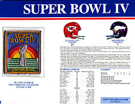 Super Bowl 4 Patch and Game Details Card