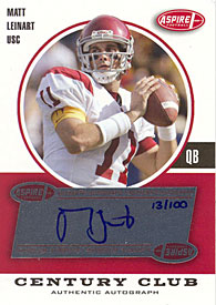 Matt Leinart Autographed / Signed Aspire Football Card