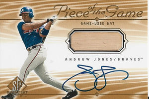 Andruw Jones 2001 Autographed SP Bat Card