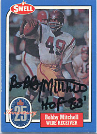 Bobby Mitchell Autographed/Signed 1988 Sewell Card