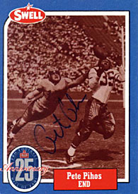 Pete Pihos Autographed 1988 Swell Hall of Fame Football Card