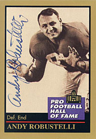 Andy Robustelli Autographed 1991 ENOR Pro Football Hall of Fame Card