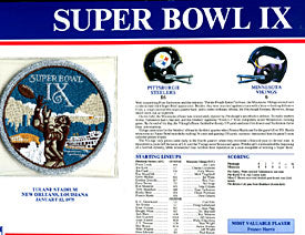 Super Bowl 9 Patch and Game Details Card