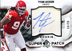 Tyson Jackson Autographed / Signed 2009 Upper Deck SP Jersey Card