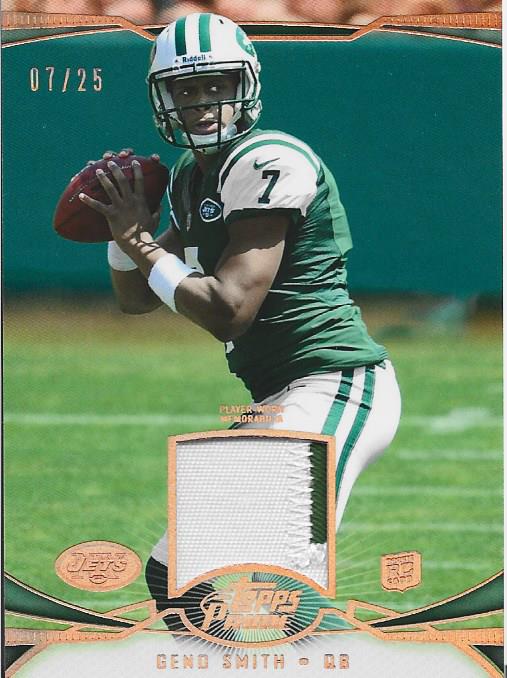 Geno Smith Topps Prime Rookie Jersey Card #7/25