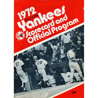 1972 Yankees Unsigned Scorecard and Official Program