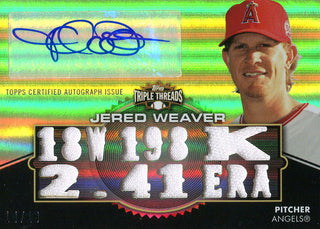 Jared Weaver Autographed 2012 Topps Triple Threads Jersey Card