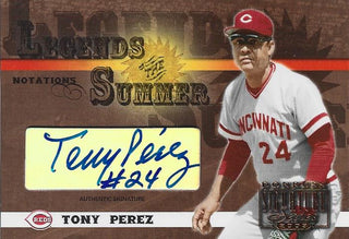 Tony Perez Autographed Donruss Signature Series Card #11/250