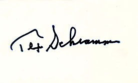 Tex Schram Autographed / Signed 3x5 Card