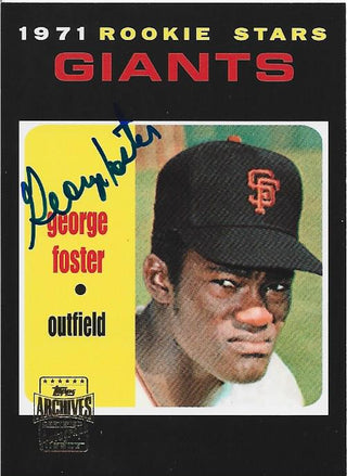 George Foster Autographed Topps Archives 2001 Card