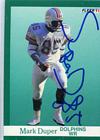 Mark Duper Autographed/Signed 1991 Fleer Card