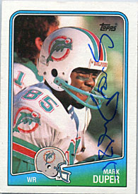 Mark Duper Autographed/Signed 1988 Topps Card