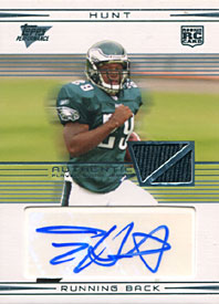 Tony Hunt Autographed / Signed 2007 Topps No.113 Philadelphia Eagles Football Rookie Card