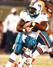 Lousaka Polite Autographed / Signed Miami Dolphins Running With the Ball 8x10 Photo