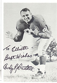 Andy Robustelli Autographed 3x5 Postcard
