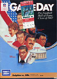 Game Day 1987 Pro Football Hall of Fame Cover Magazine / Game #2 Ticket Stubs