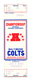 American Football Conference Championship 1978 Baltimore Football Tickets