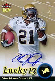 Calvin Johnson Autographed / Signed 2007 Fleer Ultra Lucky 13 Card