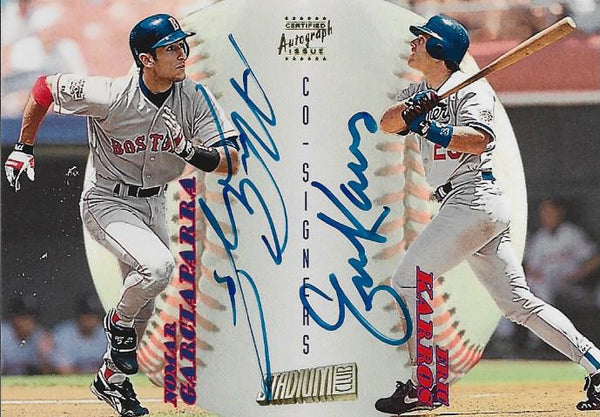 Nomar Garciaparra / Eric Karros Autographed Topps 1998 Card