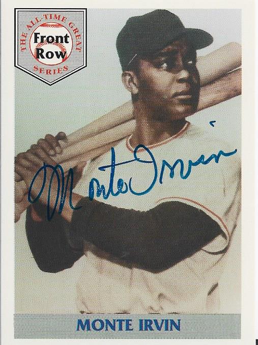 Monte Irvin Autographed Front Row 1992 Card